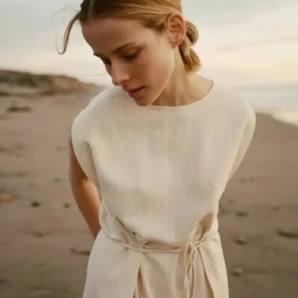 Doên 100% Silk Noil Tassel Fringe Dress BLACK 🖤